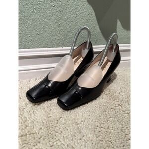 Chantal Women's Black Patent Leather Square Toe Pumps Classic, old money, 6.5